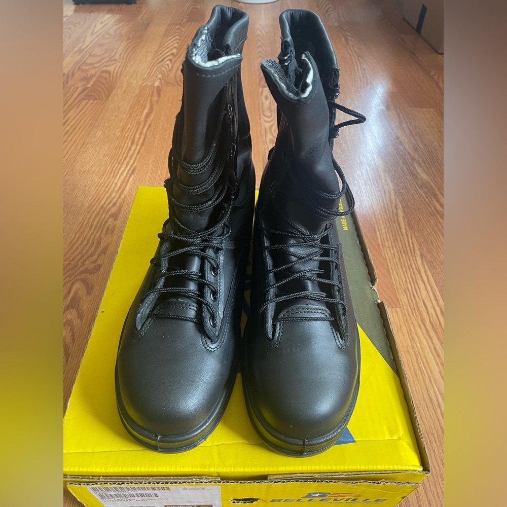 Belleville 800 ST Waterproof Steel Toe Military Boots Black 10.5R USA Gore-Tex